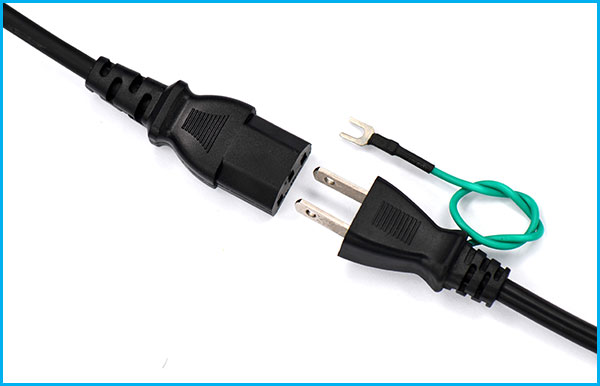 PSE認(rèn)證電源線AC兩插帶地線品字尾